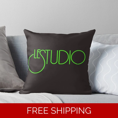Pillow Case Black Original Lime Green Logo